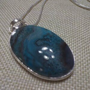 Beautiful MEXICAN LAGUNA Handmade Sterling Pendant/Chain #923B